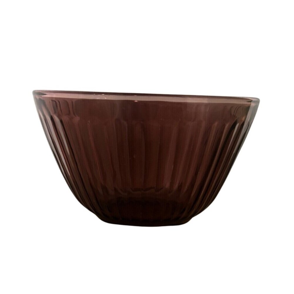 Pyrex Ribbed Glass Bowl 3-Cup 730mL Cranberry Made In USA NO LID